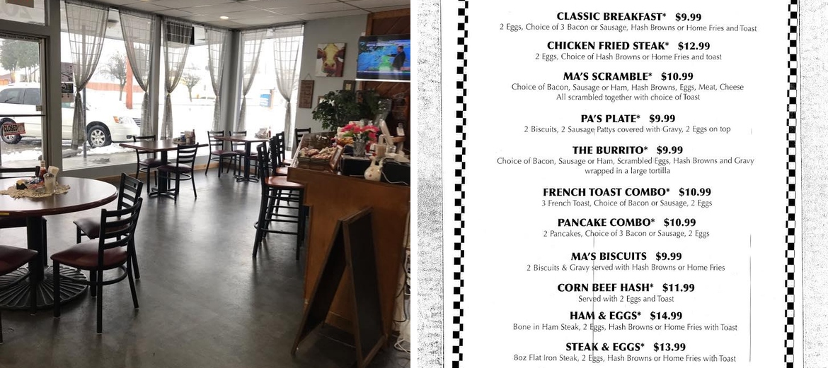 Ma and Pa's Family Diner Menu