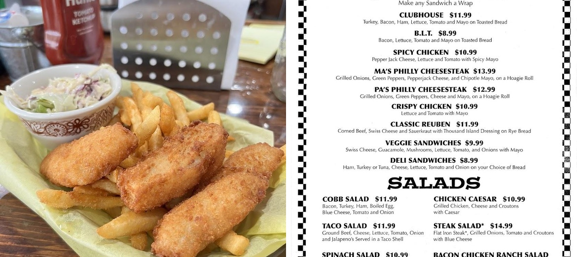 Ma and Pa's Family Diner Menu